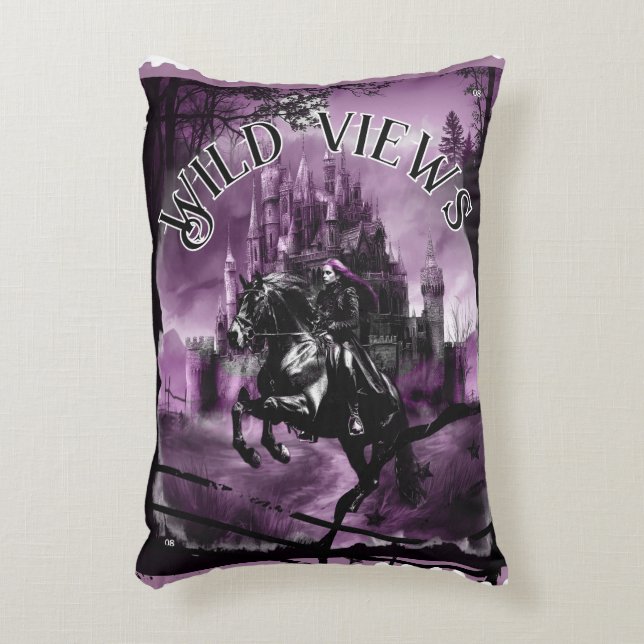 Almofada Decorativa Carimbo do Castelo Noturno (Frente(Vertical))