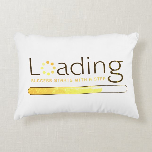 Almofada Decorativa Carregamento - O sucesso começa com uma etapa (Frente)
