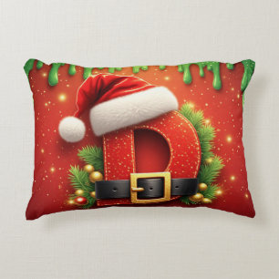 Almofada Decorativa Carta de Natal D Com Chapéu de Papai Noel e Decora