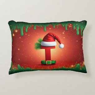 Almofada Decorativa Carta de Natal T para Presentes de Férias