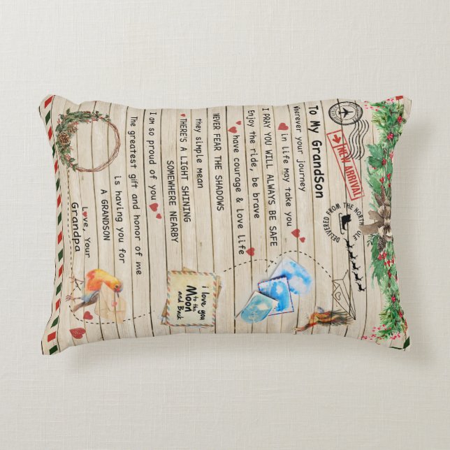 Almofada Decorativa Carta Personalizada Ao Meu Avô, (Frente)