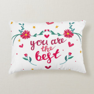 Almofada Decorativa Cartão de dia de os namorados com coração, flor