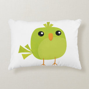 Almofada Decorativa Cartoon de Pássaro Verde