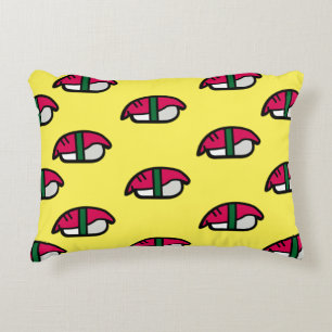 Almofada Decorativa Cartoon Kawaii Sushi, Arroz de Peixe e Algas Marin