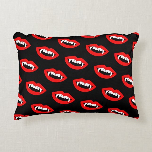 Almofada Decorativa Cartoon Monster Vampire Lábios afiadas Dentes Pres (Frente)