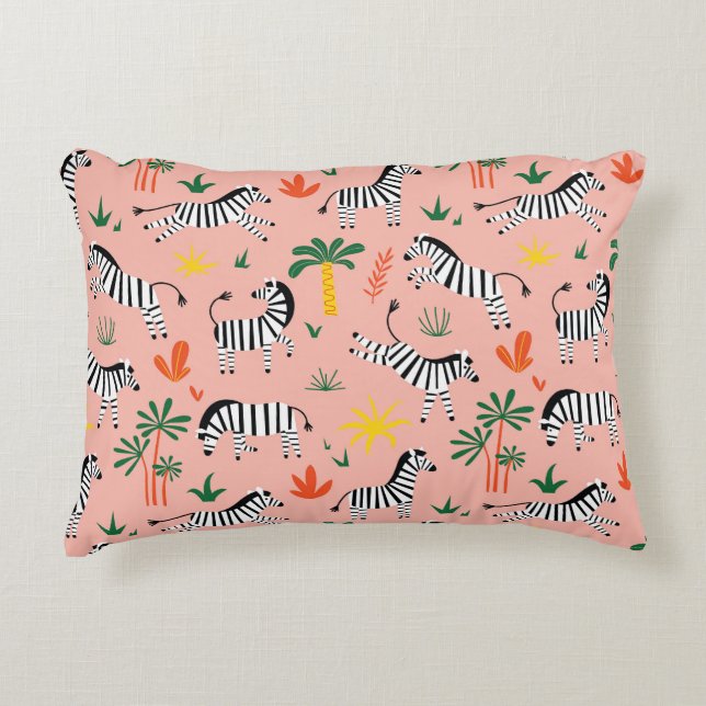 Almofada Decorativa Cartoon Zebras Funny Patterno Sem Olho (Frente)