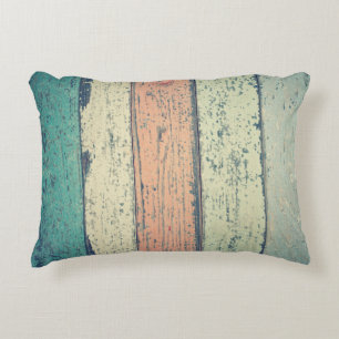 Almofada Decorativa Casa de praia pintada de madeira rusticada