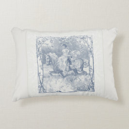 Almofada Decorativa Casa Romântica Equestre Garota Cottagecore Delft A