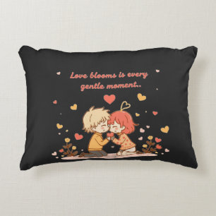 Almofada Decorativa Casal Fofo de Anime Romântico - Momento de Amor