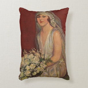 Almofada Decorativa Casamento Antigo, Retrato Nupcial de Noiva Vitoria