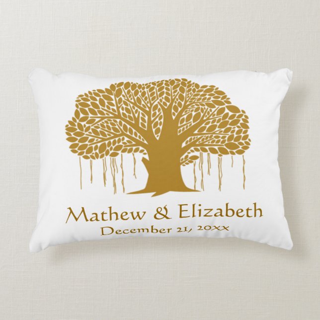 Almofada Decorativa Casamento exterior rústico da árvore de Banyan (Frente)