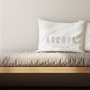 Almofada Decorativa Casos de Nascimento de Nome Minimalista