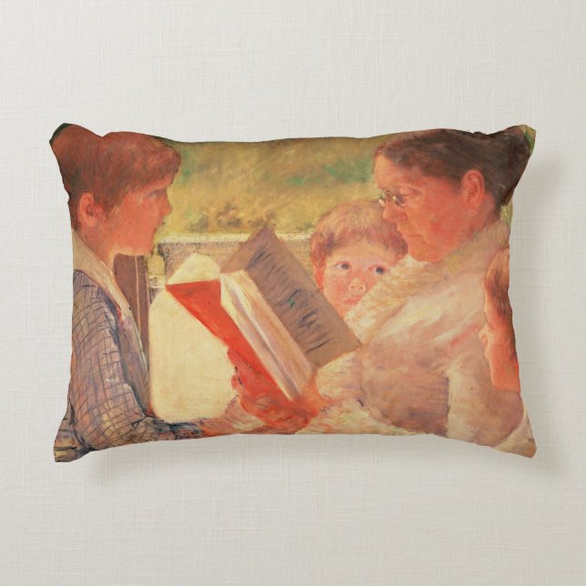 Almofada Decorativa Cassatt Reading aos seus netos, 1888 (Frente)