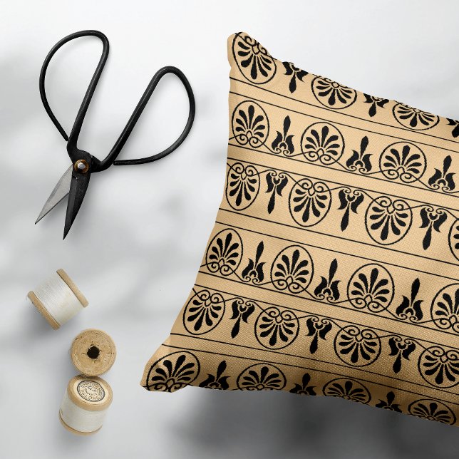 Almofada Decorativa Castanho árabe grego mediterrânico (Criador carregado)