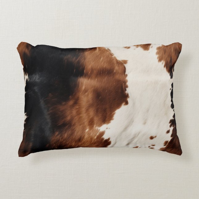 Almofada Decorativa Castanho Preto-Sudoeste Cowhide (Frente)
