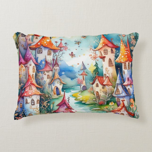 Almofada Decorativa Castelo mágico da Terra Fairyland (Frente)