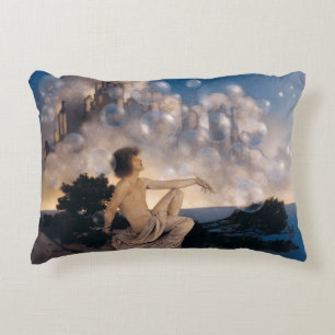 Almofada Decorativa Castelos no Ar de Maxfield Parrish 1904 Fantasia V