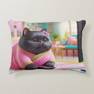 Almofada Decorativa Cat watching TV in the living room