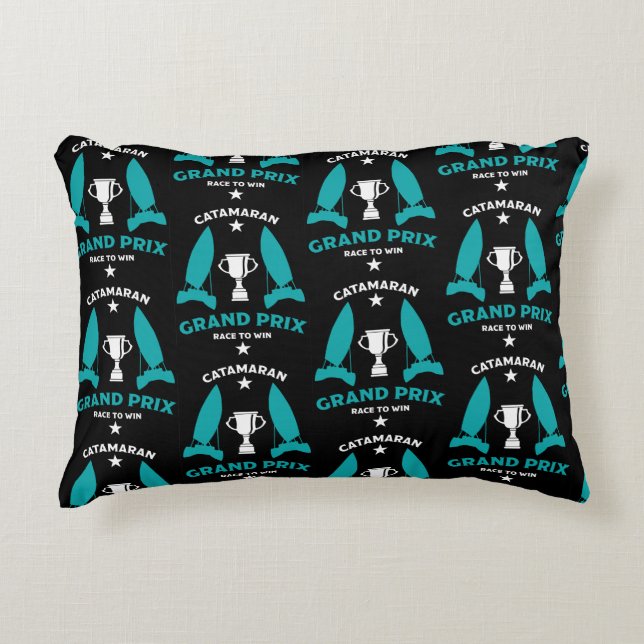 Almofada Decorativa Catermaran Hydrofoil Sailboat Racing (Frente)