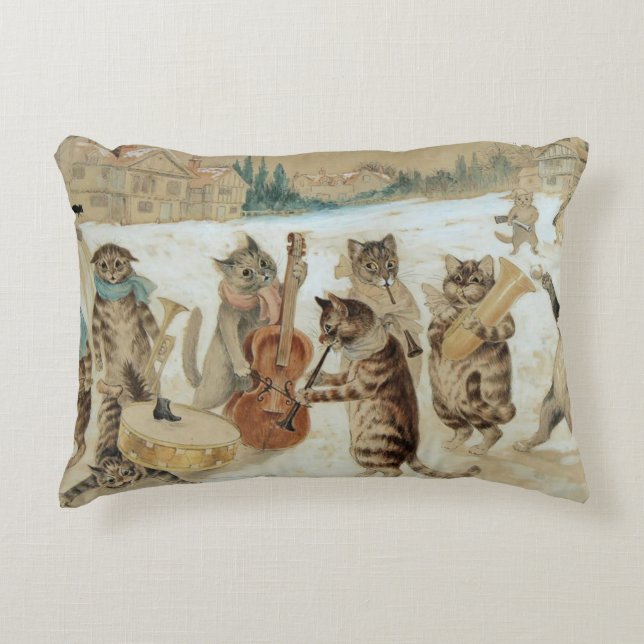 Almofada Decorativa Cats Carol Singing por Louis Wain (Frente)