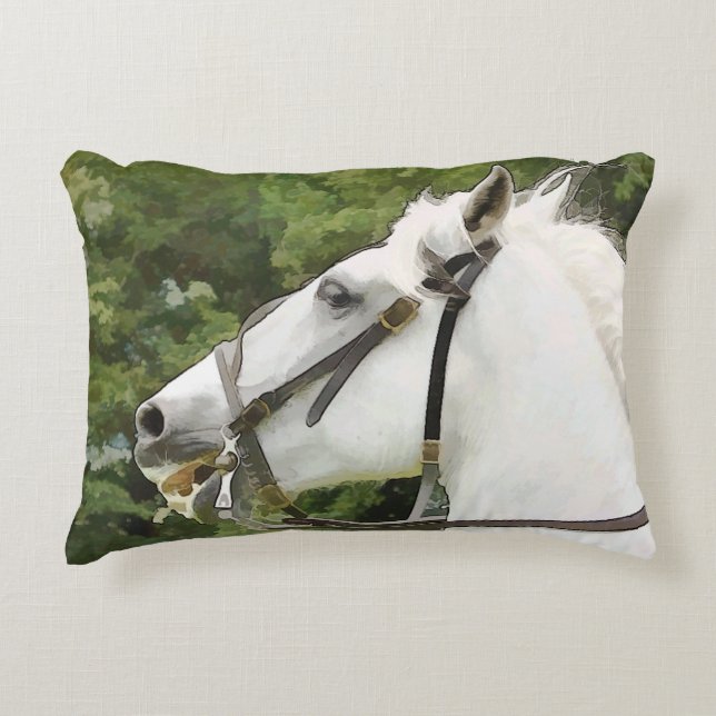 ALMOFADA DECORATIVA CAVALO BRANCO (Frente)