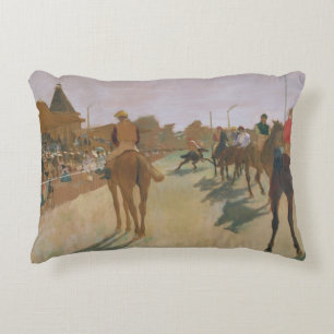 Almofada Decorativa Cavalos de raça de Edgar Degas na frente dos