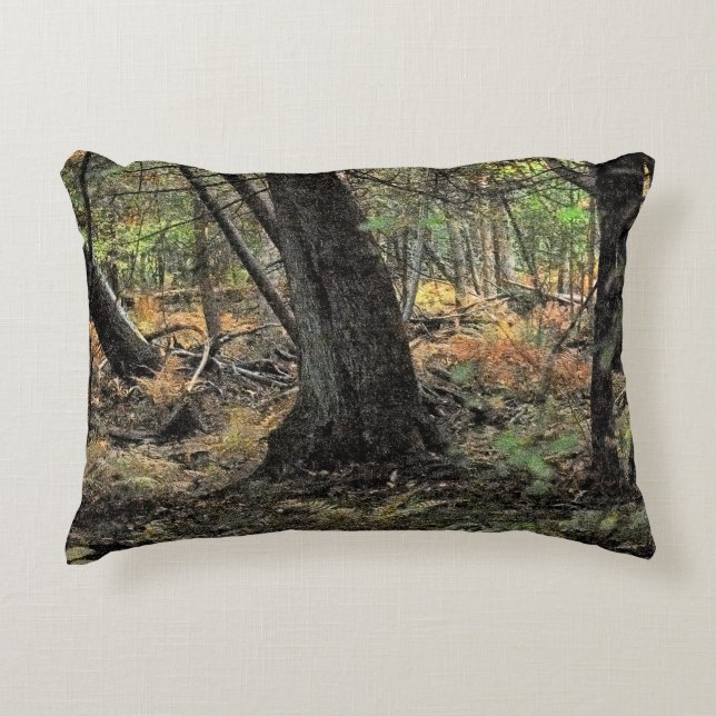 Almofada Decorativa Cena da floresta do outono (Frente)