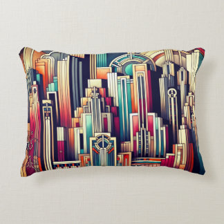 Almofada Decorativa Cenário Urbano Art Déco