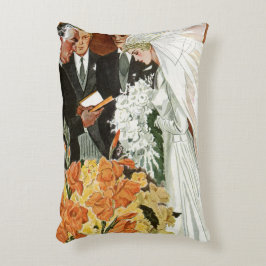 Almofada Decorativa Cerimônia de casamento vintage com noiva e noivo