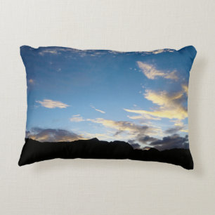 Almofada Decorativa Céu Crepuscular da Ilha de Cabo Verde Silhueta da