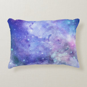 Almofada Decorativa Céu Estrelado Aquarela Amante do Espaço Galáxia Es