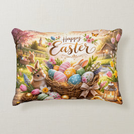 Almofada Decorativa Céu Radiante Feliz Páscoa