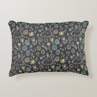 Almofada Decorativa Chalkboard Easter Bunny Doodle Pattern