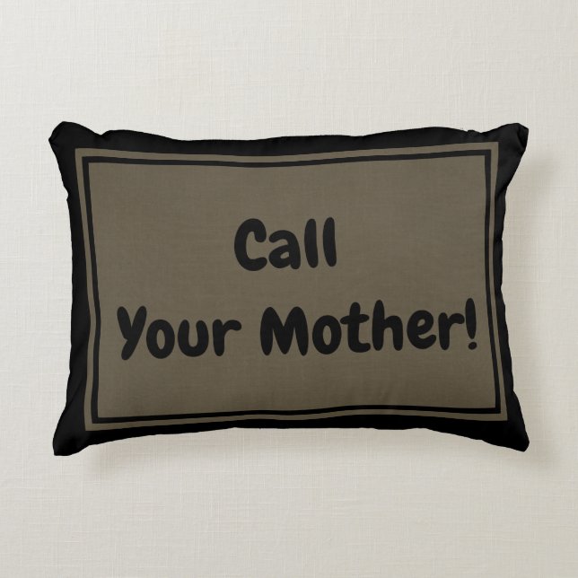 Almofada Decorativa Chame Sua Mãe! Verde-oliva e preto (Frente)