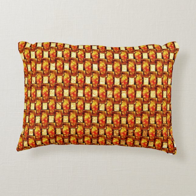 Almofada Decorativa Chapas esculpidas de laranja castanho (Verso)