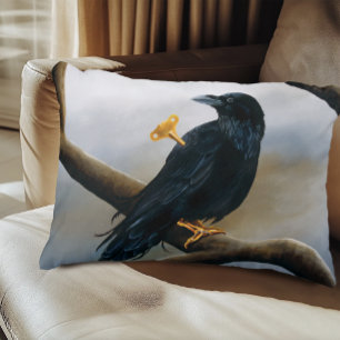 Almofada Decorativa Chave Mecânica Steampunk Corvo Preto Enrolar