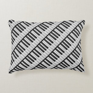Almofada Decorativa Chaves para Piano Pretas e Brancas