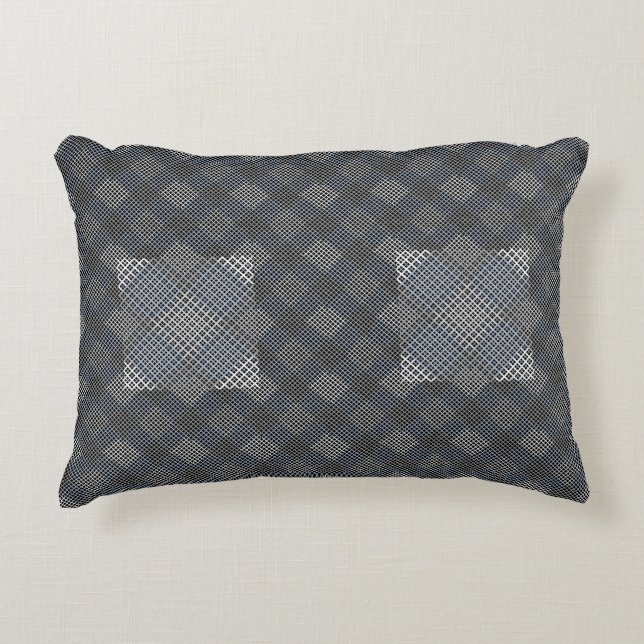 Almofada Decorativa Checker padrão diagonal 2tones.bx4x4 BLK BG (Frente)