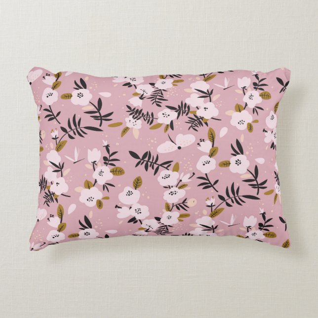 Almofada Decorativa Cherry Blossom Rosa: Primavera de Tensão (Frente)