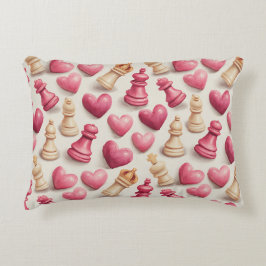 Almofada Decorativa Chess & Hearts Valentines Pattern