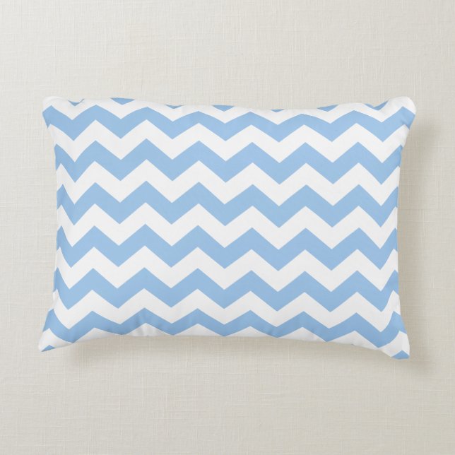 Almofada Decorativa Chevron azul bebê (Verso)