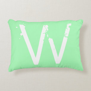 Almofada Decorativa Chic Grunge Monograma Verde Menta