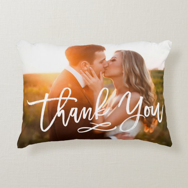 Almofada Decorativa Chic Hand Lettered: Obrigado Foto (Frente)