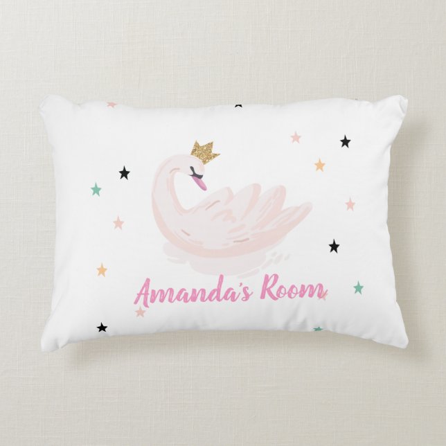 Almofada Decorativa Chic Swan, Stars, Princesa (Frente)