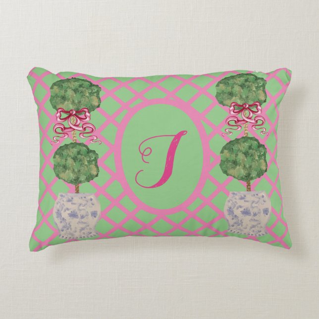 Almofada Decorativa Chinoiserie Ginger Jar Jars Topiary Basket Thor P (Frente)