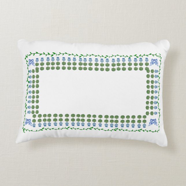 Almofada Decorativa Chinoiserie Ginger Jar Topiary Lumbar (Verso)