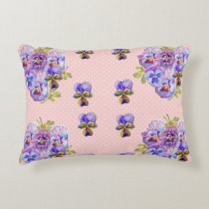 Almofada Decorativa Chique Pansy Pastel Pink Spot-art Cushion