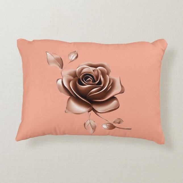 Almofada Decorativa Chocolate Rose Glaze AI art  (Verso)