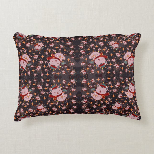 Almofada Decorativa Christmas Cat With Santa Hat (Frente)