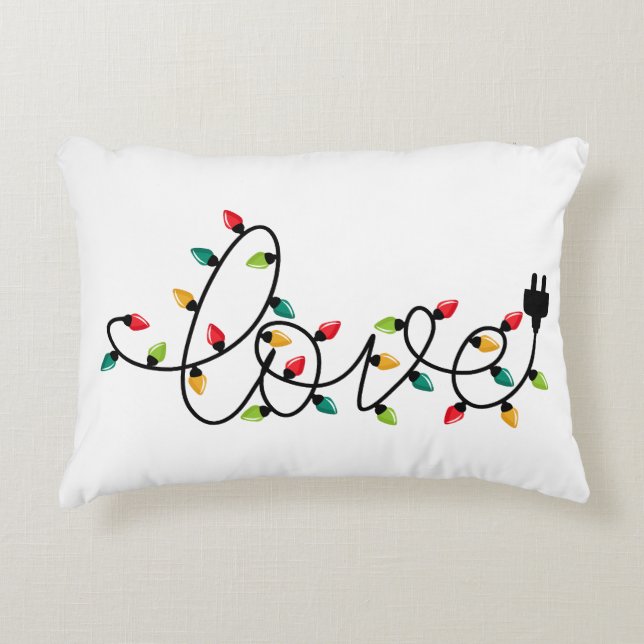 Almofada Decorativa Christmas Lights Love (Frente)
